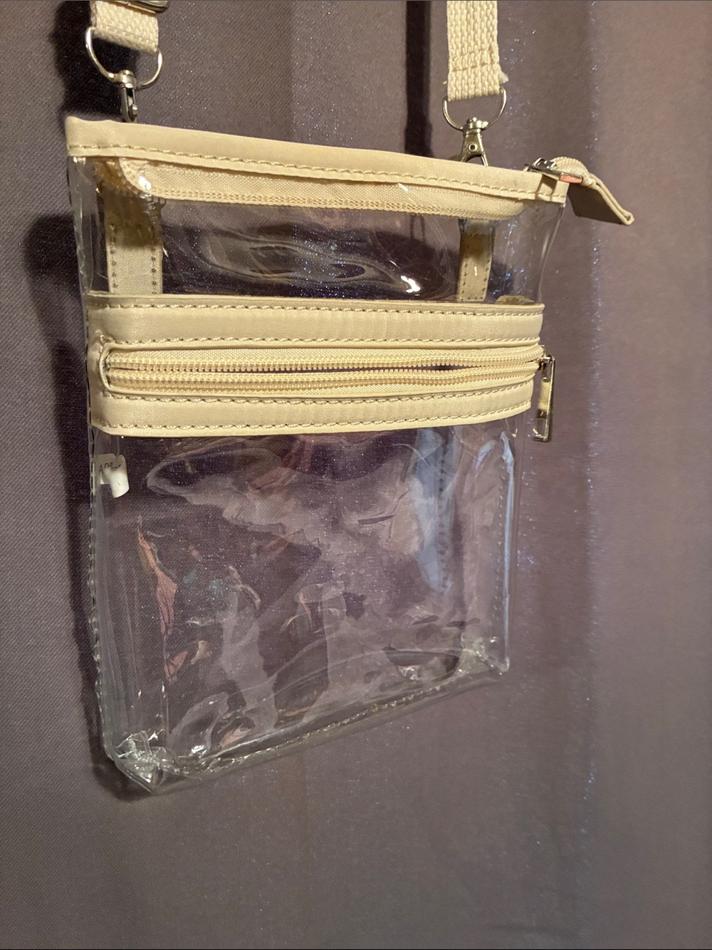 Clear Crossbody Bag with Cream Trim - Unbranded - Picture 2 of 6